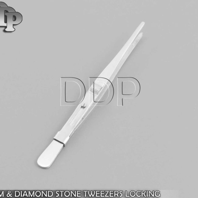 JEWELRY GEM STONE LOCKING TWEEZER SLIDE LOCK LARGE TIP