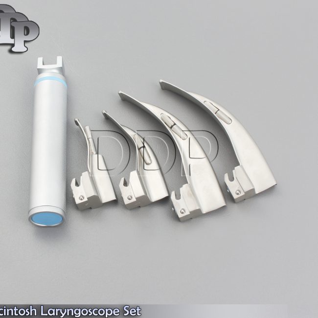 Macintosh Laryngoscope Set No. 1, 2, 3 & 4 Blades Bright Light