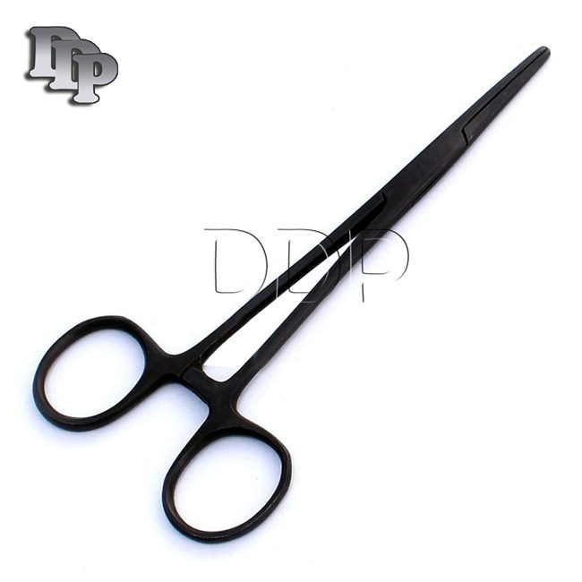 Medic Hemostat, Matte Full Black, Straight - Ideal For Nurse And Emt Surgical In