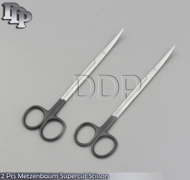 Metzenbaum Supercut Scissors 18cm 2 Pcs. Black Handle Cvd. Surgical Instruments