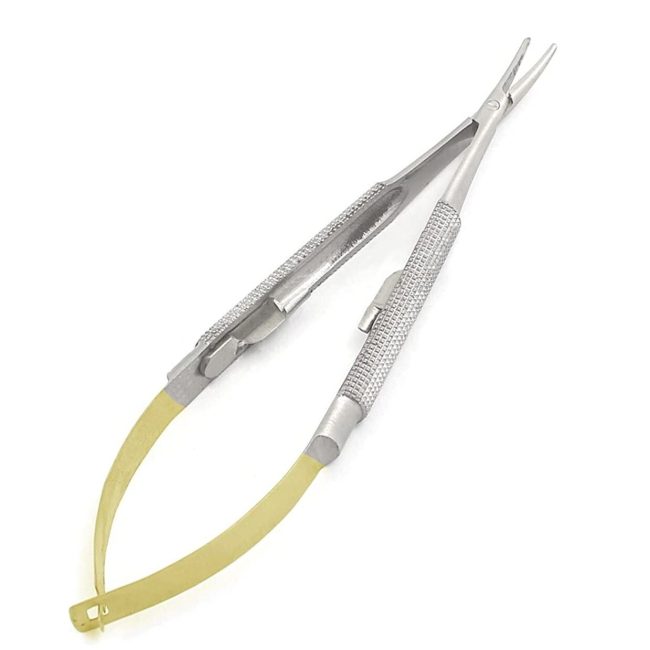 NEW GERMAN Castroviejo Micro Needle Holder CURVED SURGICAL DENTAL INSTRUMENTS
