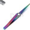 New Multi Rainbow Color 3d Eyelash Extension Tweezers X Type Fine Point 4.5"