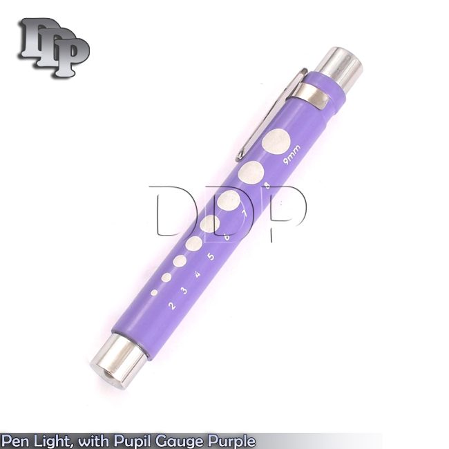 Pen Light, with Pupil Gauge for Nursing Medical Purple with Reuseable