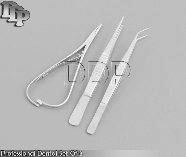 Professional Dental Set 3 London College Tweezer DeBakey Tweezer Mathieu Forceps