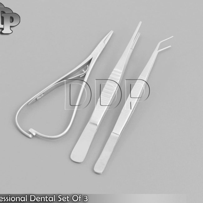 Professional Dental Set 3 London College Tweezer DeBakey Tweezer Mathieu Forceps