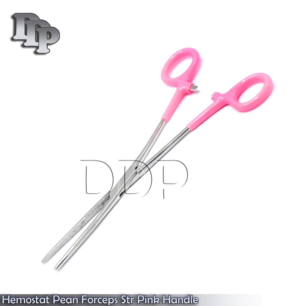 ROCHESTER PEAN HEMOSTAT FORCEPS STRAIGHT SERRATED TIP 8"-Pink Dep