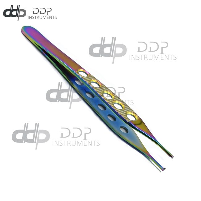 Rainbow Multi Plasma Color Coated ADSON TISSUE KOCHER FORCEPS 1X2 TEETH 4.75"