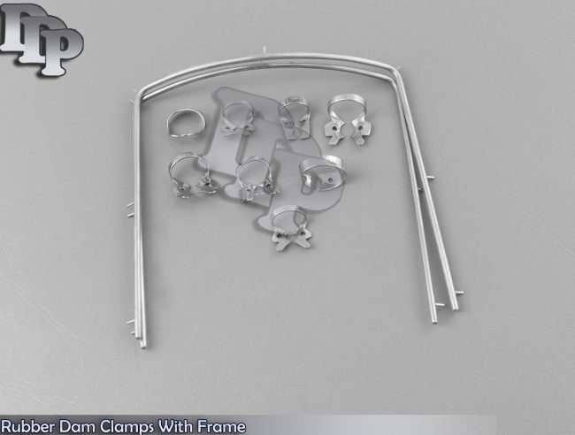 Rubber Dam Clamps with Frame 16 Pieces Dental Surgical Instruments Set DN-447