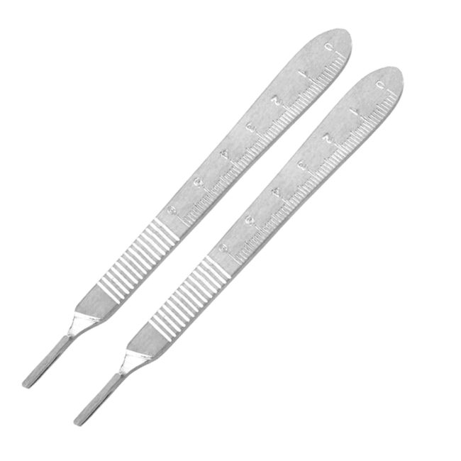 SET OF 2 GERMAN SCALPEL HANDLE #3 WITH SCALE DENTAL VETERINARY CRAFTS SURGICAL