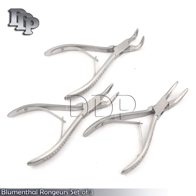 SET OF 3 BLUMENTHAL Bone Rongeurs 30,45,90 Degree 6" Surgical Instruments
