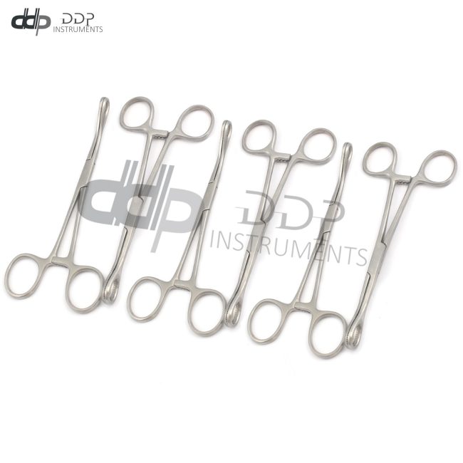 Set Of 6 Sponge Forceps 7" Straight+Curved Serrated Surgical Dental Instruments