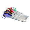 Set Of 8 Pcs Operating Scissors 5.5" Blunt/Blunt Curved Mix Color Handle