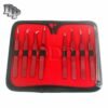 Set Of 8 Pieces Stainless Steel Maroon Color Eyelash Extension Tweezers