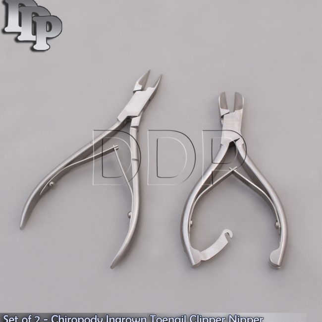 Set of 2 - Chiropody Ingrown Toenail Clipper Nipper Podiatry Podiatrist Kit
