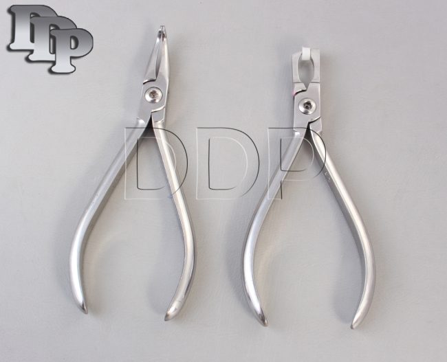 Set of 2 Posterior Band Removing Plier & How Plier Curved Orthodontic Dental