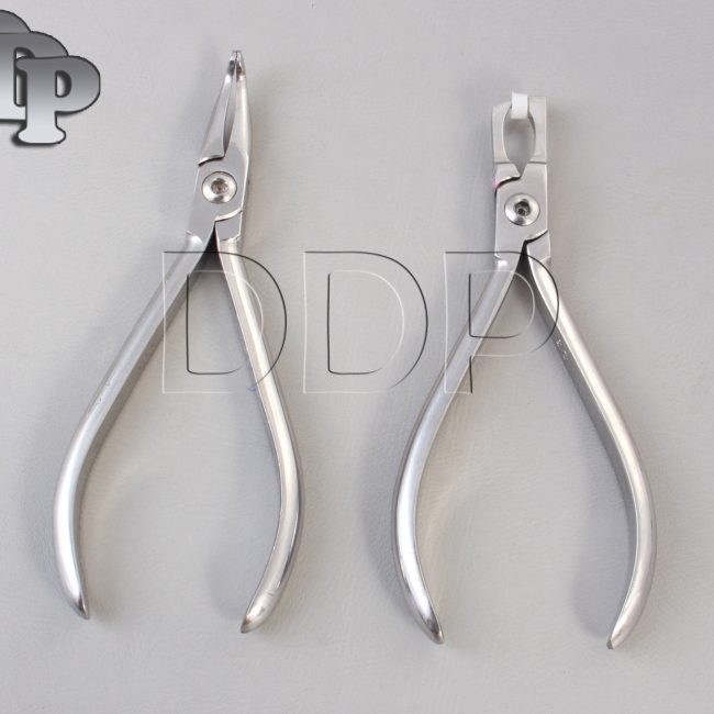 Set of 2 Posterior Band Removing Plier & How Plier Curved Orthodontic Dental