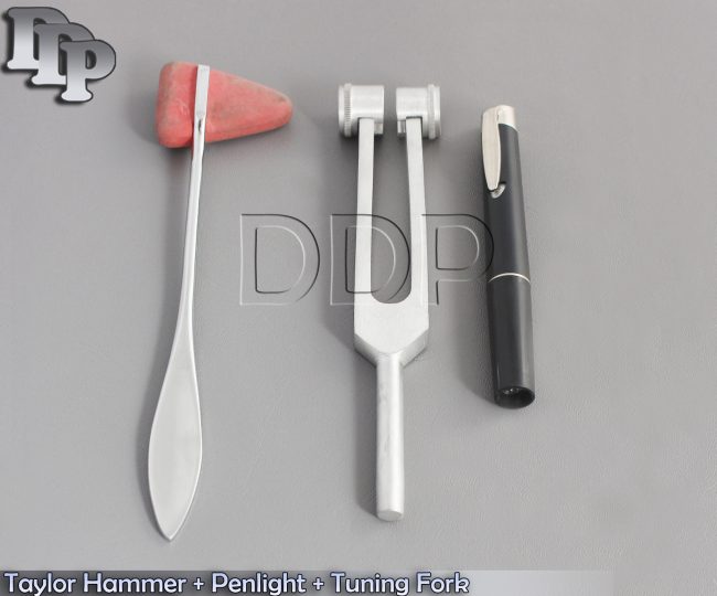 Set of 3 pcs Reflex Percussion Taylor Hammer + Penlight + Tuning Fork C 128 New