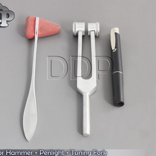 Set of 3 pcs Reflex Percussion Taylor Hammer + Penlight + Tuning Fork C 128 New