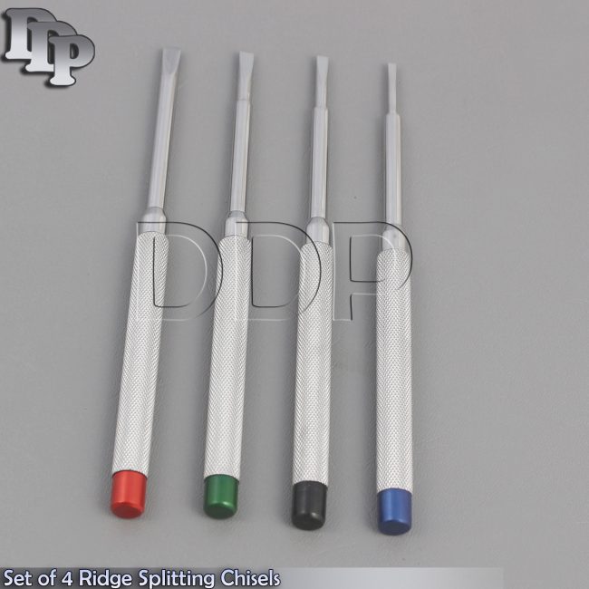 Set of 4 Ridge Splitting Chisels Dental Vet Instruments