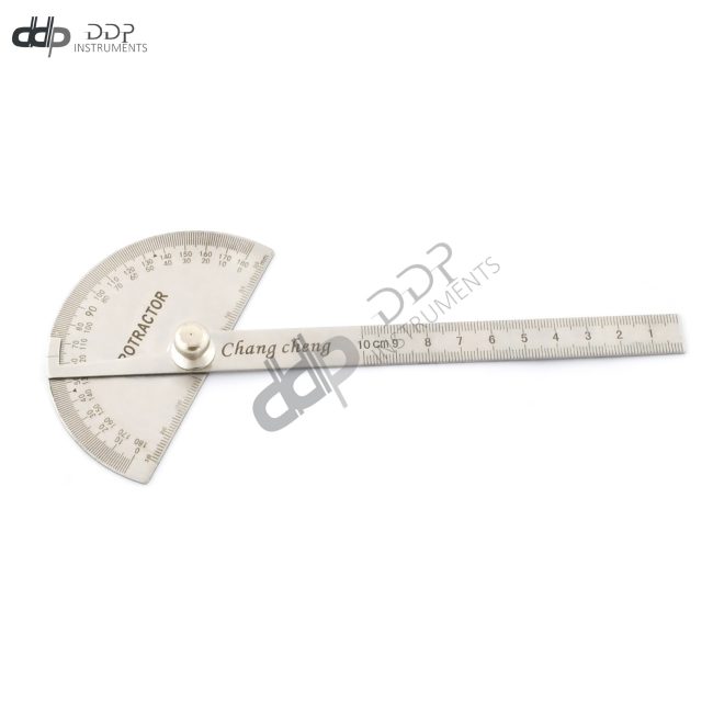Stainless Steel Protractor 0-180 degrees with Round Head Measuring Ruler WG-004