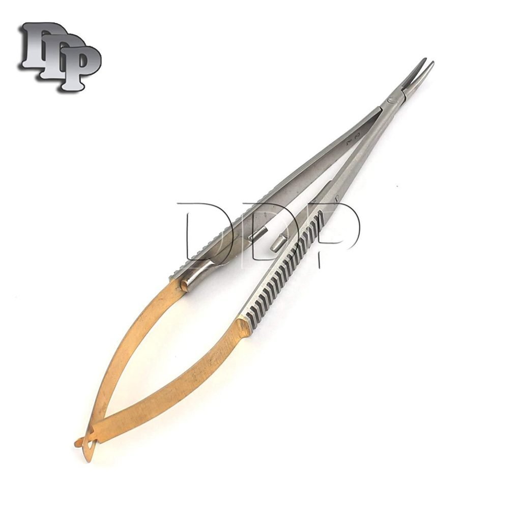 TC Castroviejo Needle Holder 5.5'' Curved Plier Dental Surgical Instruments