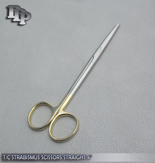 T/C Strabismus Scissors 4" Straight Oral Surgery Hand Instruments