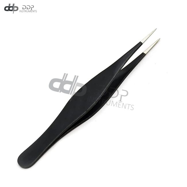 Tweezers For Ingrown Hair Pointed Blackhead Remover Eyebrow Black BTS-727