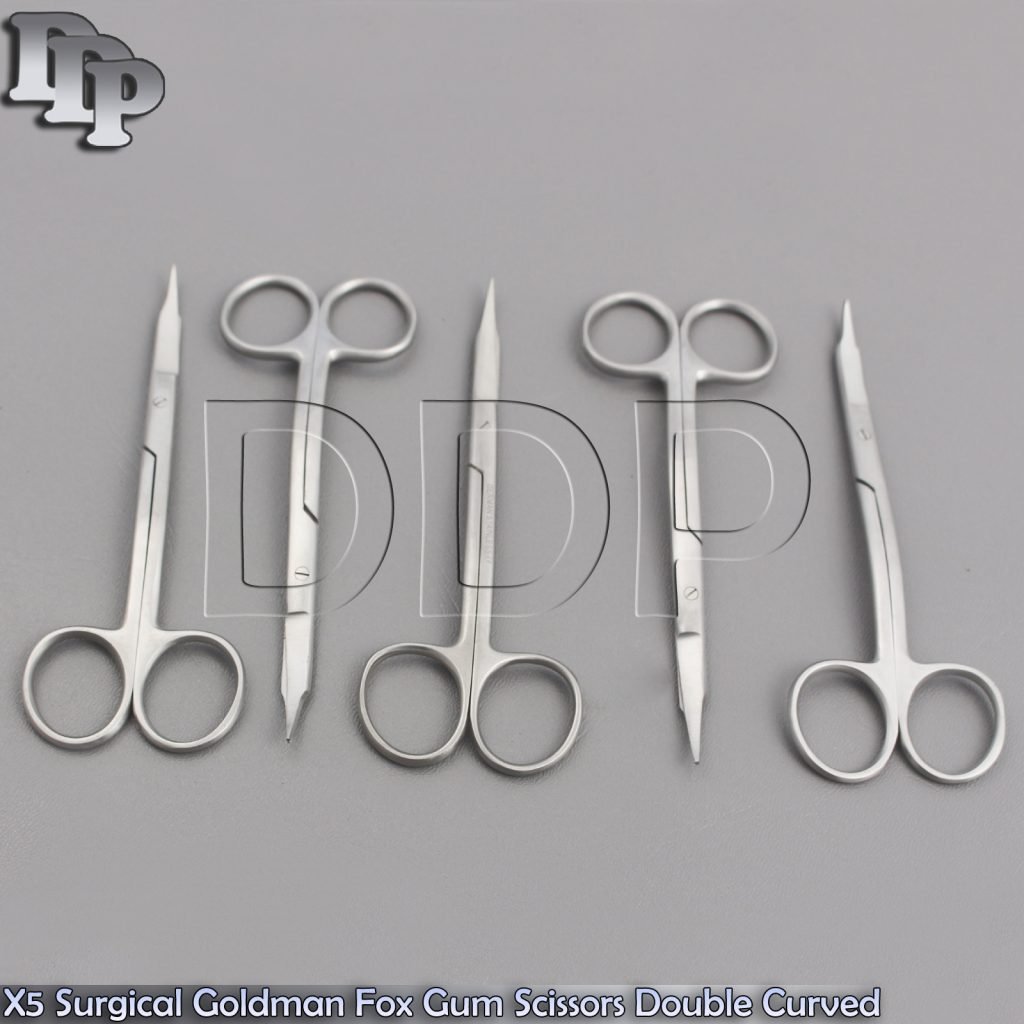 X5 Surgical Goldman Fox Gum Scissors 5'' Double Curved Tissue Cutting Shears Lab