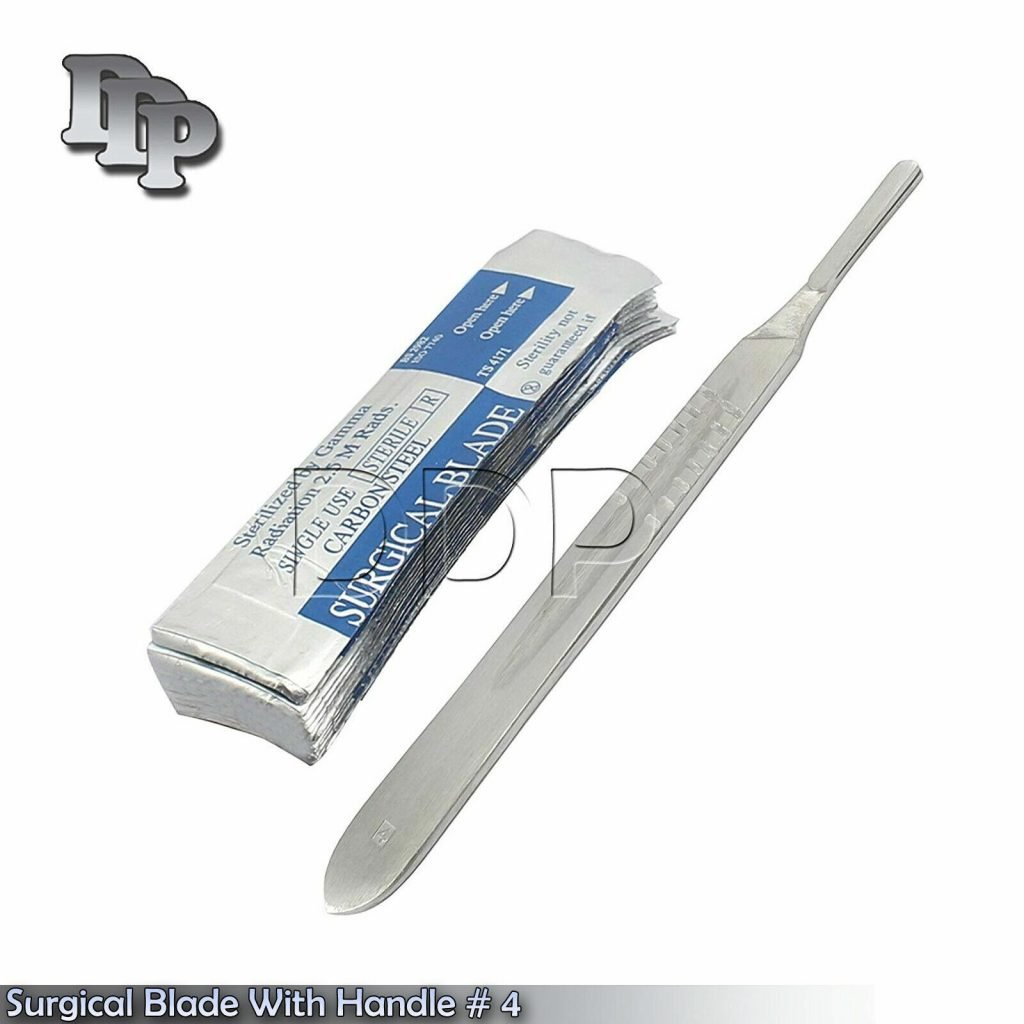 1 SCALPEL KNIFE HANDLE #4 + 5 pcs STERILE SURGICAL BLADE #24
