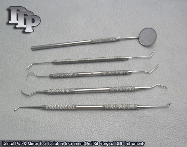 1 Set Dental Pick & Mirror Tool Sculpture Instrument Oral Kit Tooth Teeth PR-163