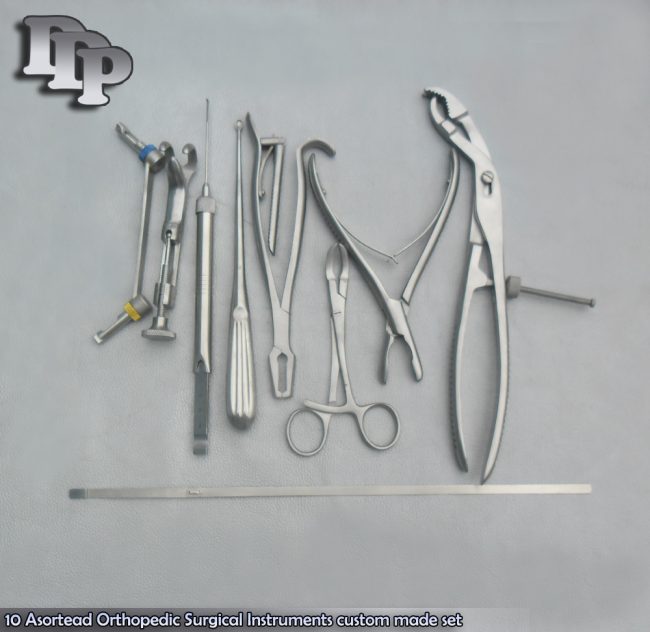 10 Asortead Orthopedic Surgical Instruments custom made set