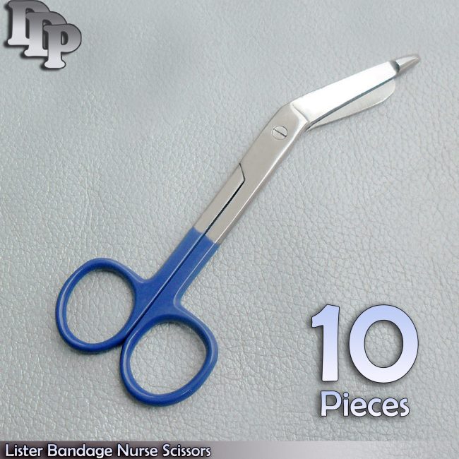 10 Bandage Scissor 5.5'' Blue Color Handle Paramedic EMS Nurses Medical Uniform
