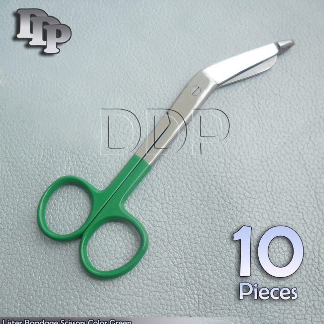10 Bandage Scissor 5.5'' Green Color Handle Paramedic EMS Nurse Medical Uniform