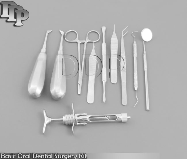 10x Dental Implant Surgical Ins Locking Mayo Hegar Basic Oral Dental Surgery Kit