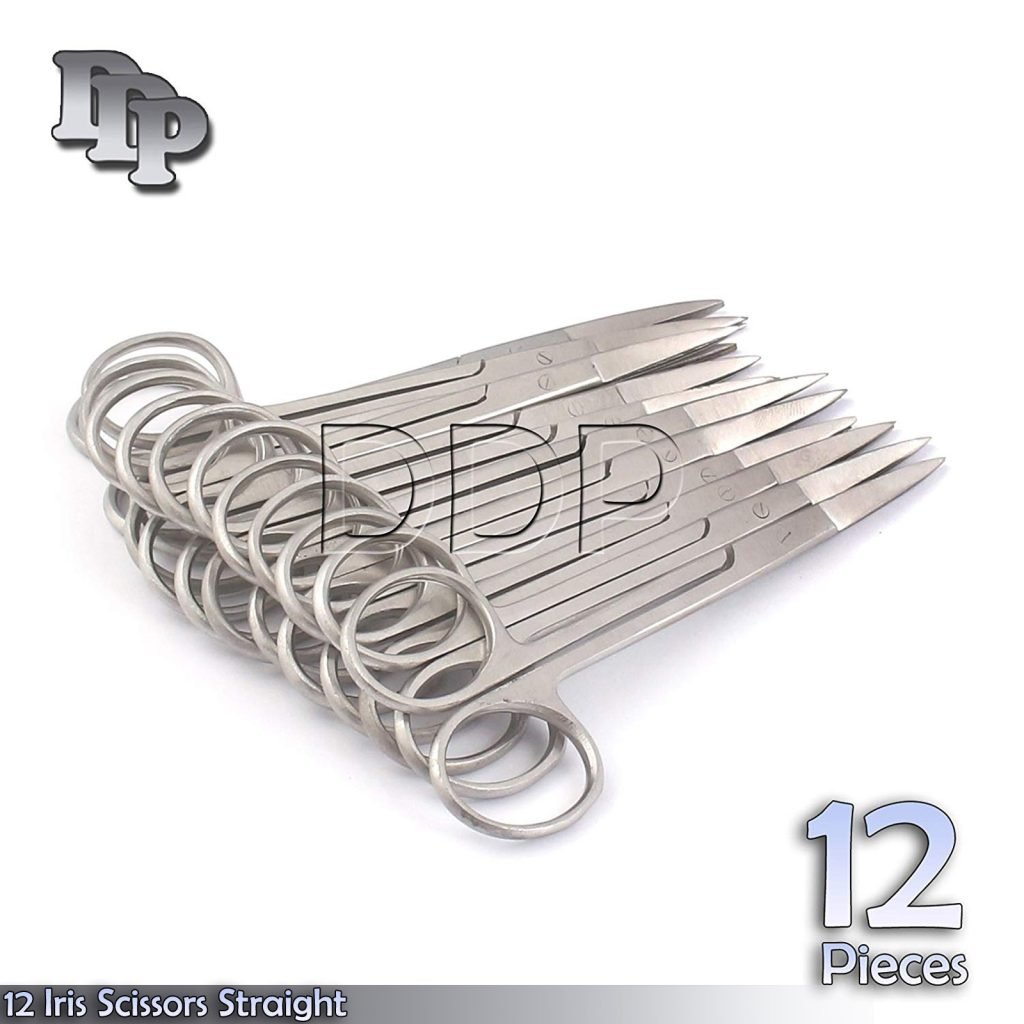 12 Iris Scissors 4.5" Straight Surgical Dental Instruments