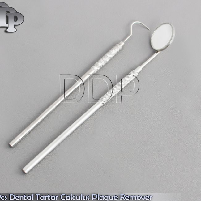 2 Pcs Dental Tartar Calculus Plaque Remover,Tooth Scraper & Dental Mirror,Pr-158