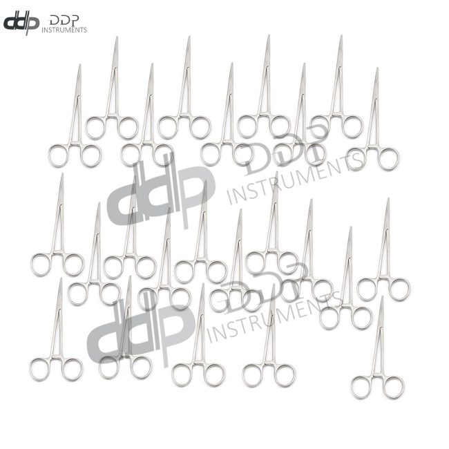 24 Kelly Hemostat Forceps Locking Clamps 7" Straight Stainless Steel