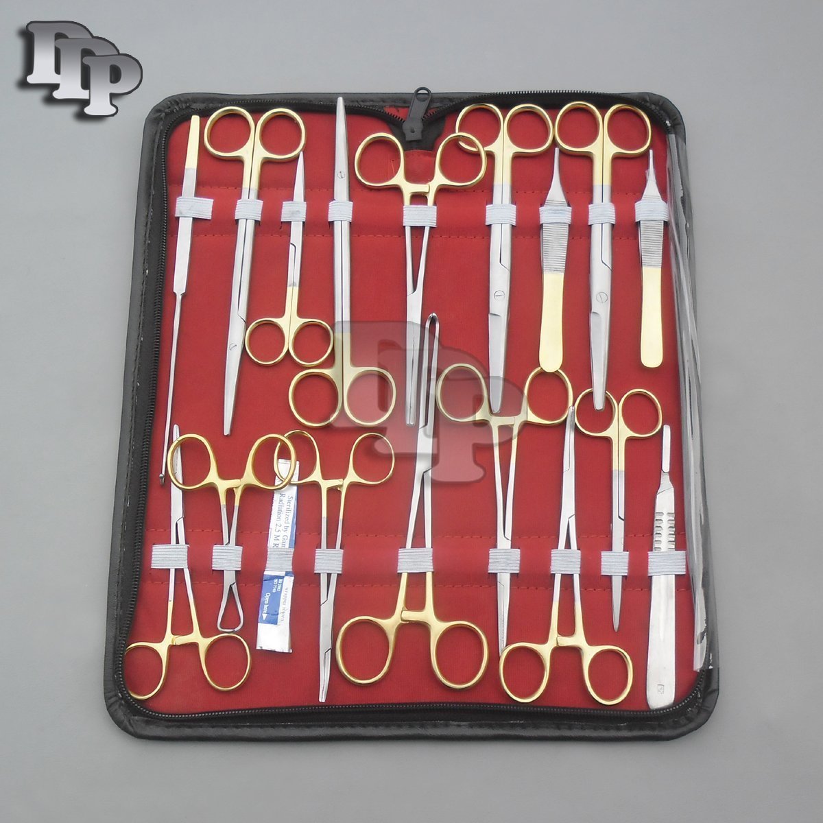 27 PCS GOLD HANDLE STUDENT DISSECTION PREMIUM QUALITY KIT + SCALPEL BLADES #24