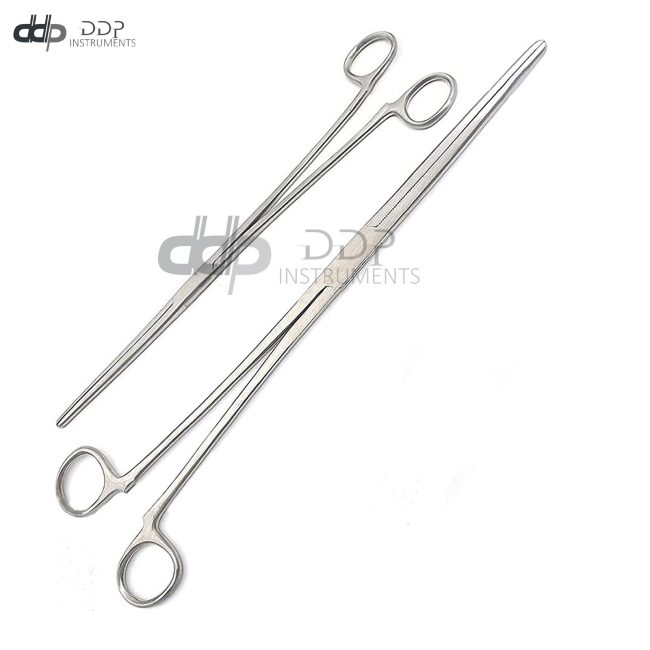 2PC Fishing Set 12" + 16" Straight HEMOSTAT Forceps Non Locking Clamps DS-1559