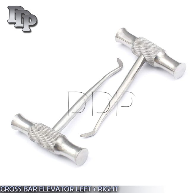 2Pcs Dental Winters Elevators Left Right Cross Bar Shank Extraction Molar Roots