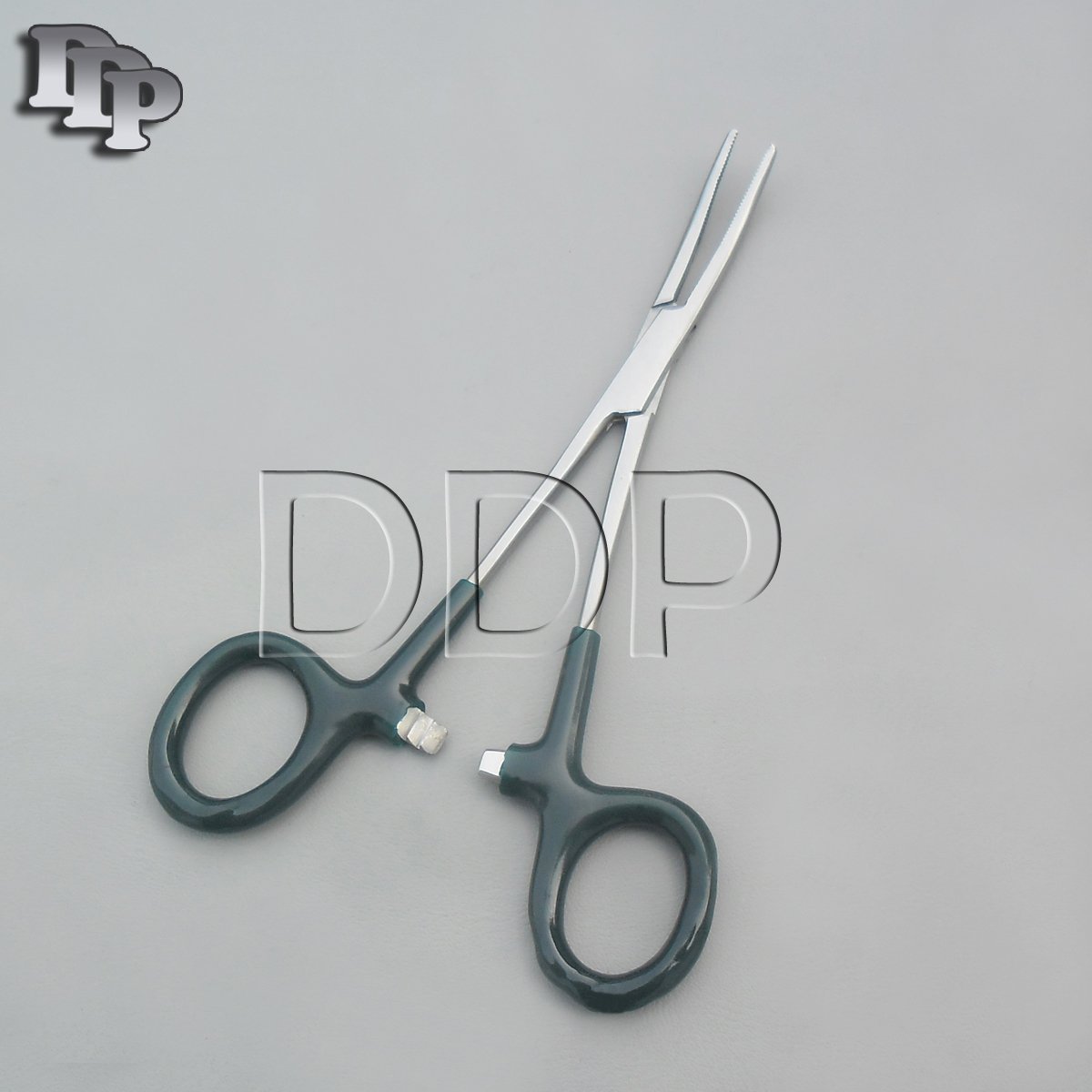 3 Hemostats Kelly Forceps Surgical Instruments, Green Dep Handle 5.50" Curved - Image 3