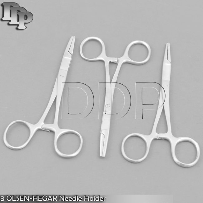 3 Olsen Hegar Needle Holder 5.50, 6.50" & 7.5" Surgical VETERINARY O.R GRADE NEW