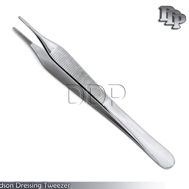 3 Pcs Adson 15cm Serrated Tip Tweezer Dressing Tissue Forceps Surgical Pliers