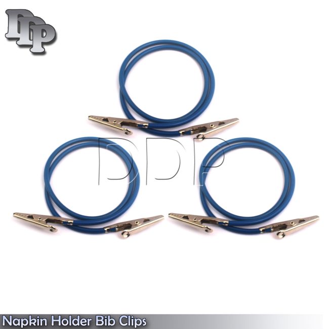 3 Pcs Dental Patient Bib Clips Chains Coil Napkin Holder Clip Stretchy