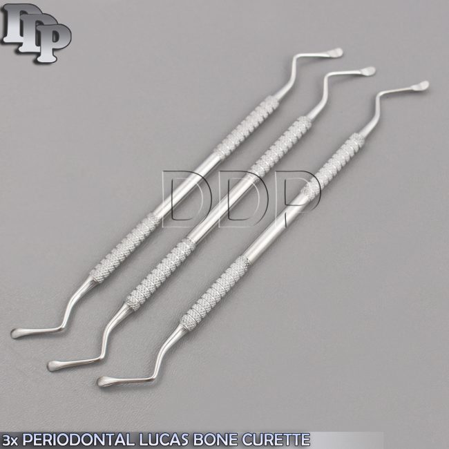 3x PERIODONTAL LUCAS BONE CURETTE #87 - DENTAL SURGICAL INSTRUMENTS