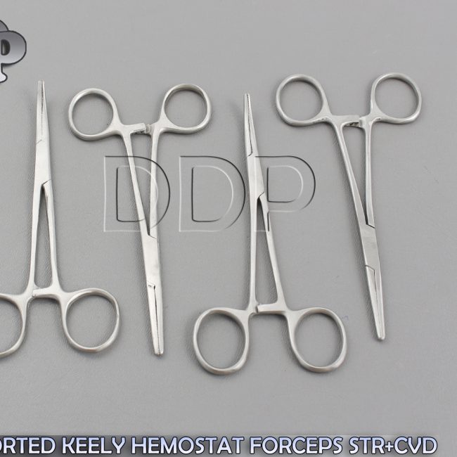 4 ASSORTED KEELY HEMOSTAT FORCEPS + CRILE HEMOSTA FORCEPS 5.5'' STR+CVD SURGICAL