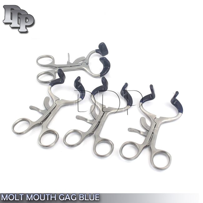 4 PIECES Molt Mouth Gag Blue 3.5" Dental Surgical Instruments