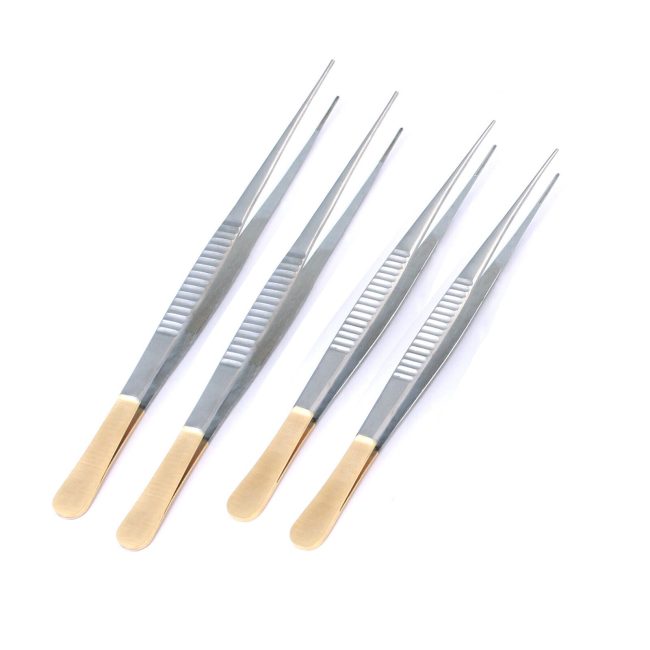 4 Pieces NEW GERMAN GRADE DEBAKEY ARTERY TISSUE FORCEP 6" + 12" GOLD HANDLE