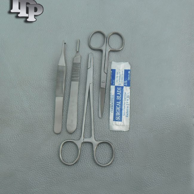 5 INSTRUMENTS MINOR SURGERY SUTURE SET FORCEPS SURGICAL INSTRUMENTS