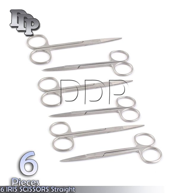 6 Delicate Minor Micro Surgery Surgical Iris Scissors 4.5" Straight Ophthalmic